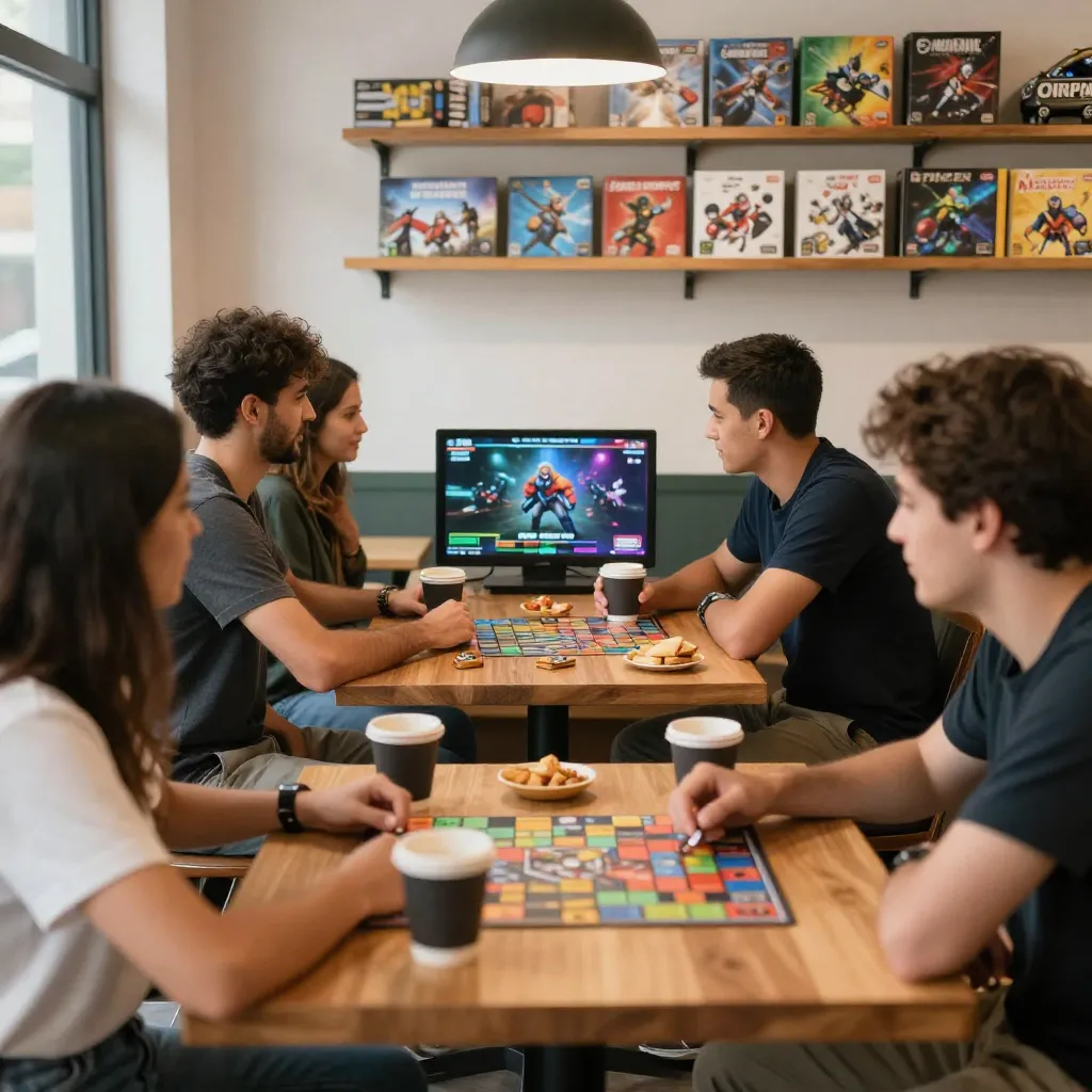 Colorful party game with cards